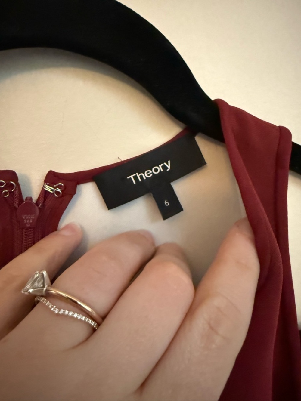Theory Felicitina Fit &Flare Scuba Mini Dress in Deep Wine - Picture 2 of 3